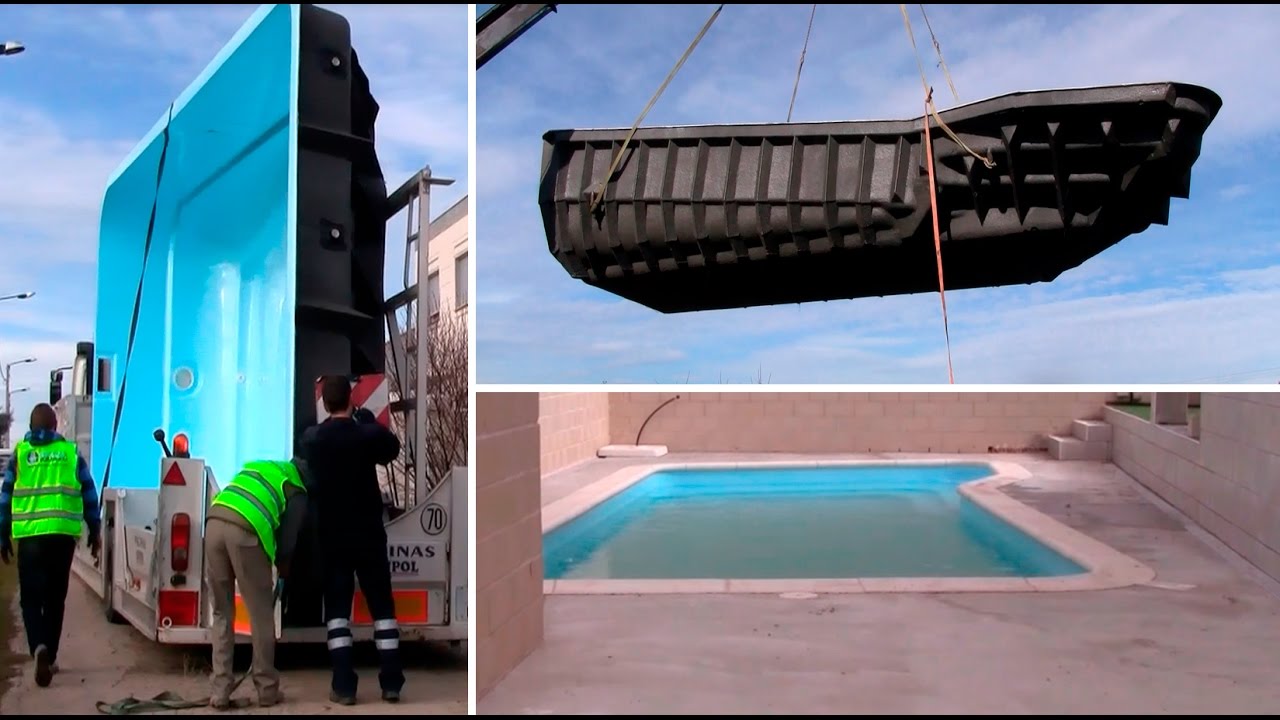 Instalación de piscina de fibra Coinpol modelo Diana 1
