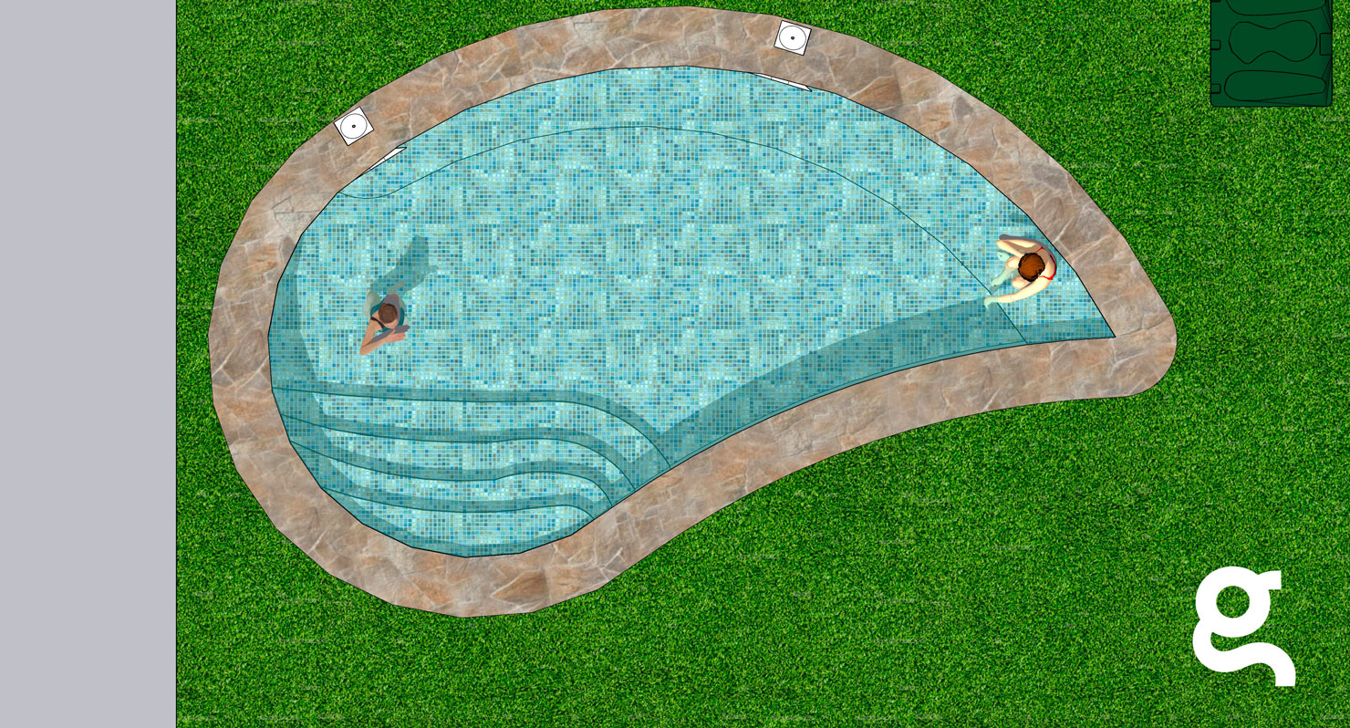Infografía piscina forma d egota shell 556
